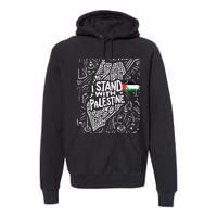 I Stand With Palestine Quote A Free Palestine Design Premium Hoodie