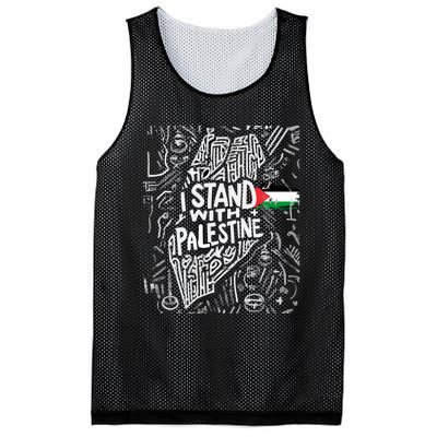 I Stand With Palestine Quote A Free Palestine Design Mesh Reversible Basketball Jersey Tank