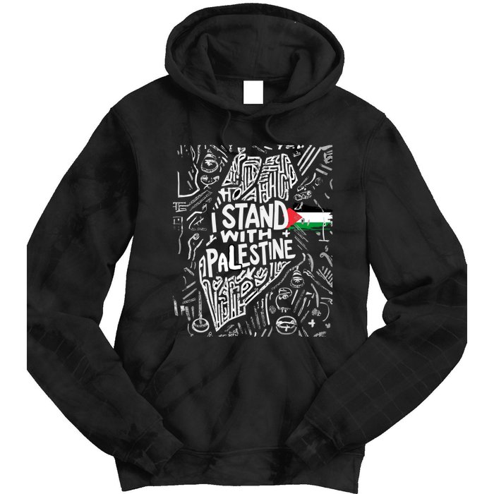 I Stand With Palestine Quote A Free Palestine Design Tie Dye Hoodie