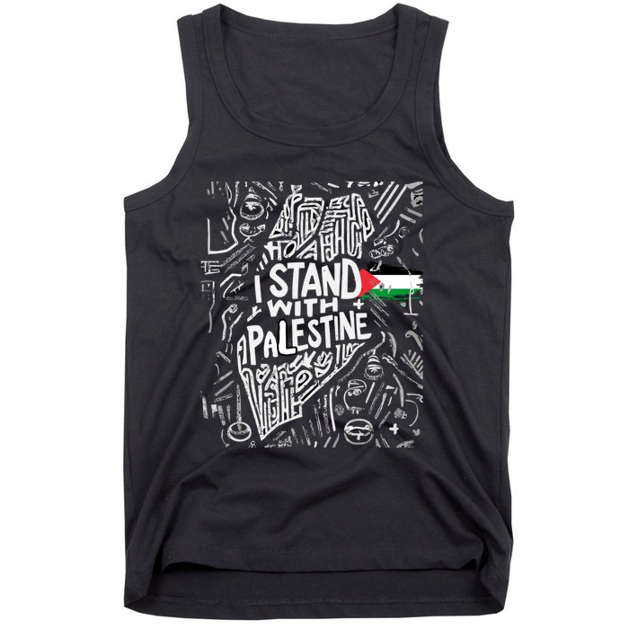 I Stand With Palestine Quote A Free Palestine Design Tank Top