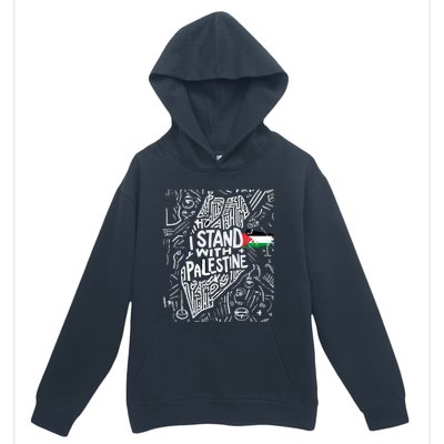 I Stand With Palestine Quote A Free Palestine Design Urban Pullover Hoodie