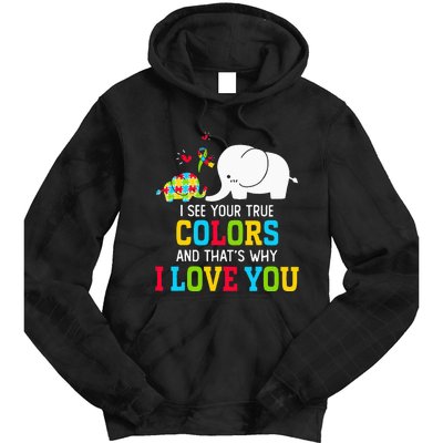 I See Your True Colors Puzzle World Autism Awareness Tie Dye Hoodie