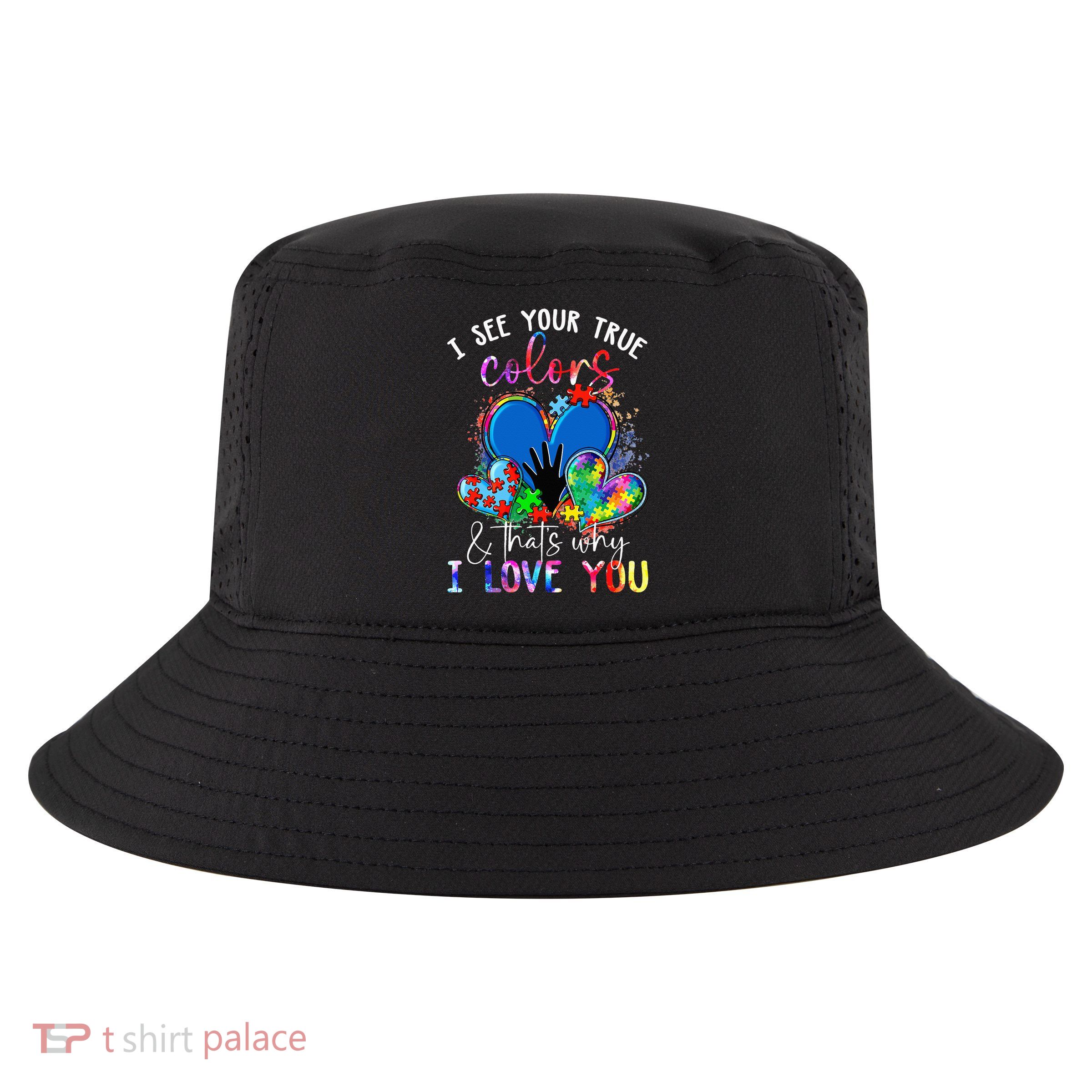 I See Your True Colors Puzzle World Autism Awareness Cool Comfort Performance Bucket Hat