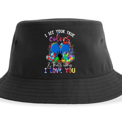 I See Your True Colors Puzzle World Autism Awareness Sustainable Bucket Hat