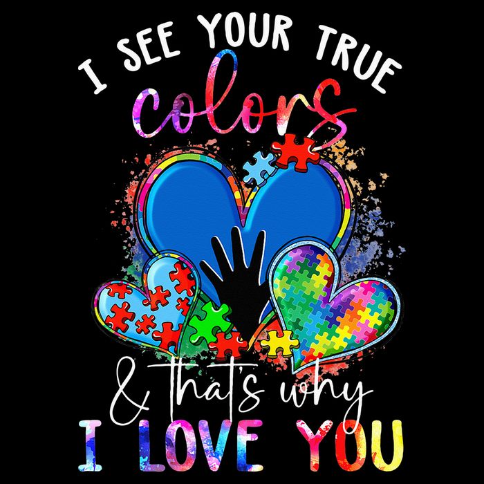 I See Your True Colors Puzzle World Autism Awareness Button
