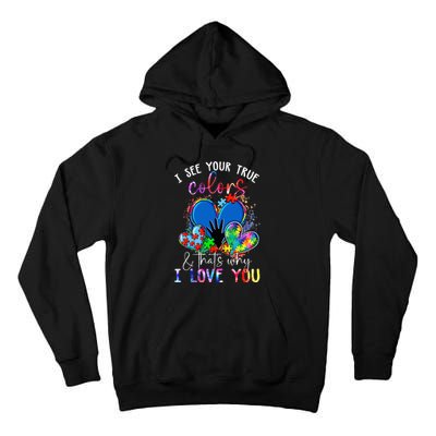 I See Your True Colors Puzzle World Autism Awareness Tall Hoodie