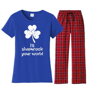 I'll Shamrock Your World Saint St Patrick's Paddys Day Meaningful Gift Women's Flannel Pajama Set