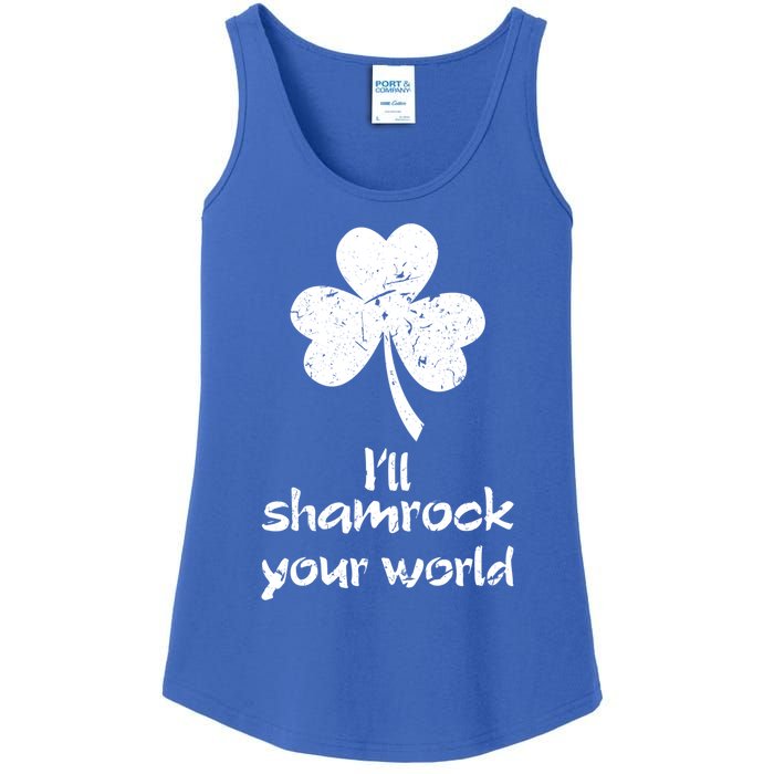 I'll Shamrock Your World Saint St Patrick's Paddys Day Meaningful Gift Ladies Essential Tank