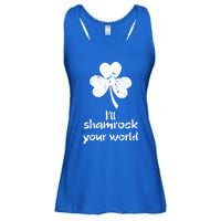 I'll Shamrock Your World Saint St Patrick's Paddys Day Meaningful Gift Ladies Essential Flowy Tank