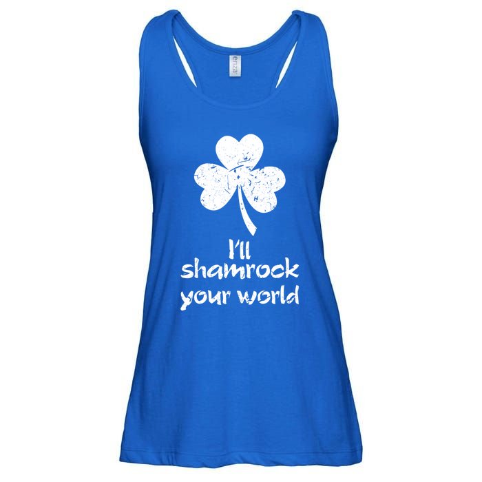 I'll Shamrock Your World Saint St Patrick's Paddys Day Meaningful Gift Ladies Essential Flowy Tank