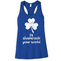 I'll Shamrock Your World Saint St Patrick's Paddys Day Meaningful Gift Women's Racerback Tank