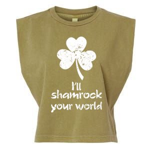 I'll Shamrock Your World Saint St Patrick's Paddys Day Meaningful Gift Garment-Dyed Women's Muscle Tee