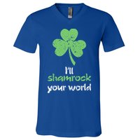 I'll Shamrock Your World Saint St Patrick's Paddys Day Gift V-Neck T-Shirt
