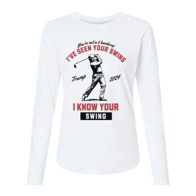 IVe Seen Your Swing I Know Your Swing Trump Golf Womens Cotton Relaxed Long Sleeve T-Shirt