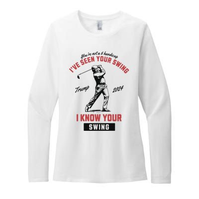 IVe Seen Your Swing I Know Your Swing Trump Golf Womens CVC Long Sleeve Shirt