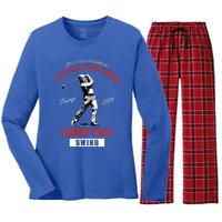 IVe Seen Your Swing I Know Your Swing Golf Pro Trump 2024 Women's Long Sleeve Flannel Pajama Set 