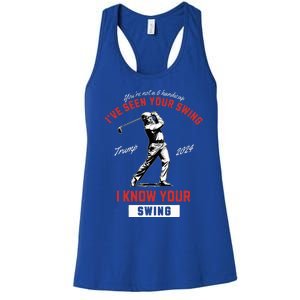 IVe Seen Your Swing I Know Your Swing Golf Pro Trump 2024 Women's Racerback Tank