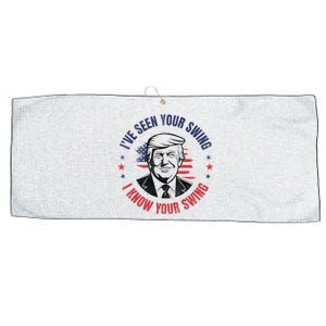 IVe Seen Your Swing I Know Your Swing Funny Golf Large Microfiber Waffle Golf Towel