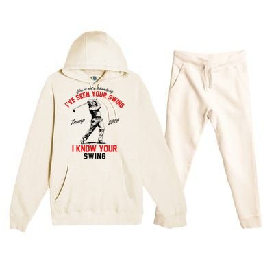 IVe Seen Your Swing I Know Your Swing Premium Hooded Sweatsuit Set