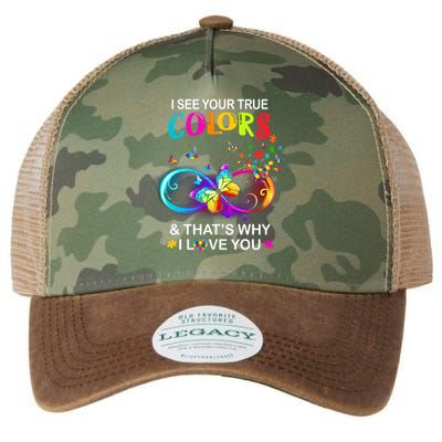 I see Your True Colors Butterfly Autism Awareness Legacy Tie Dye Trucker Hat
