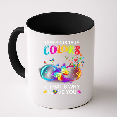 I see Your True Colors Butterfly Autism Awareness Mug