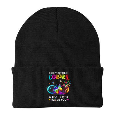 I see Your True Colors Butterfly Autism Awareness Beanie