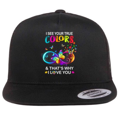 I see Your True Colors Butterfly Autism Awareness Flatbill Hat