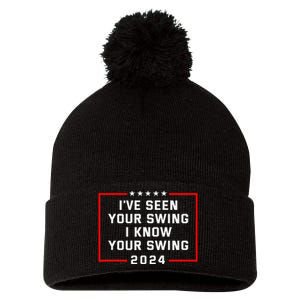 IVe Seen Your Swing Funny Golf Political Satire Pom Pom 12in Knit Beanie