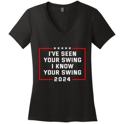 IVe Seen Your Swing Funny Golf Political Satire Women's V-Neck T-Shirt