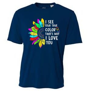 I See Your True Color Infinity Rainbow Neurodiversity Autism Cooling Performance Crew T-Shirt