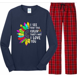 I See Your True Color Infinity Rainbow Neurodiversity Autism Long Sleeve Pajama Set