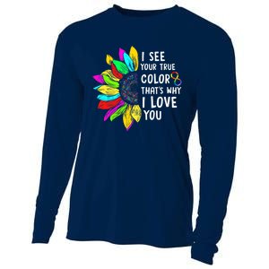 I See Your True Color Infinity Rainbow Neurodiversity Autism Cooling Performance Long Sleeve Crew