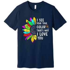 I See Your True Color Infinity Rainbow Neurodiversity Autism Premium T-Shirt