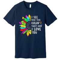 I See Your True Color Infinity Rainbow Neurodiversity Autism Premium T-Shirt