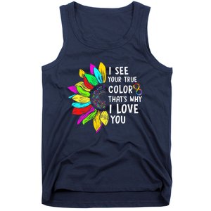 I See Your True Color Infinity Rainbow Neurodiversity Autism Tank Top