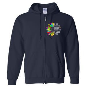 I See Your True Color Infinity Rainbow Neurodiversity Autism Full Zip Hoodie