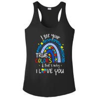 I See Your True Colors Support Rainbow Autism Awareness Ladies PosiCharge Competitor Racerback Tank