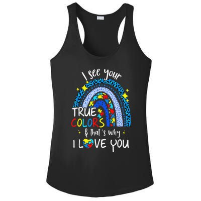 I See Your True Colors Support Rainbow Autism Awareness Ladies PosiCharge Competitor Racerback Tank