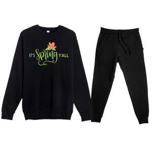 It's Spring Y'all Flower Premium Crewneck Sweatsuit Set