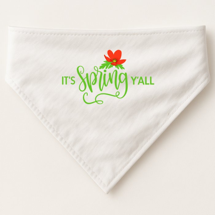 It's Spring Y'all Flower USA-Made Doggie Bandana