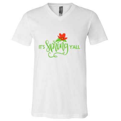 It's Spring Y'all Flower V-Neck T-Shirt