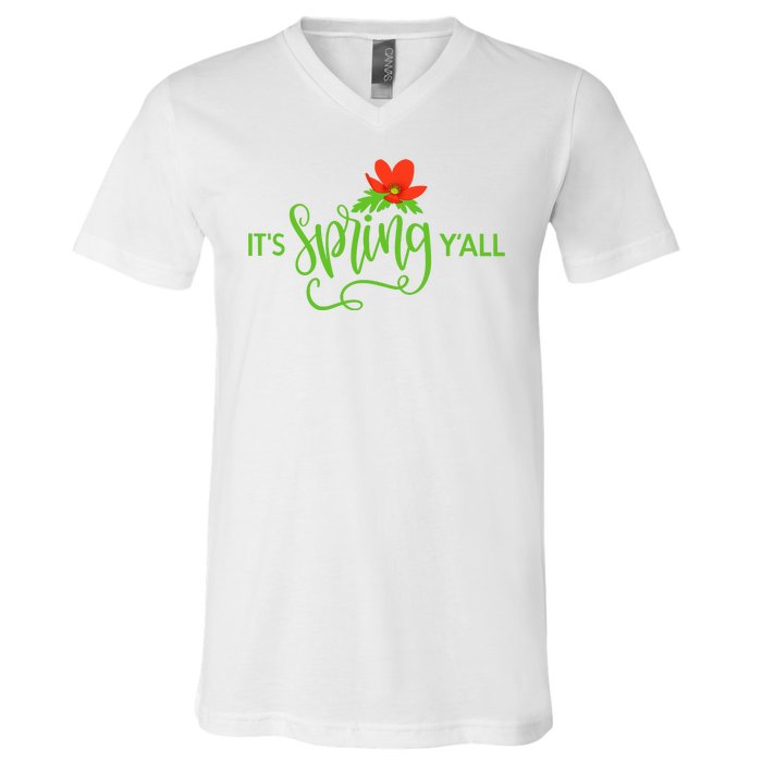 It's Spring Y'all Flower V-Neck T-Shirt