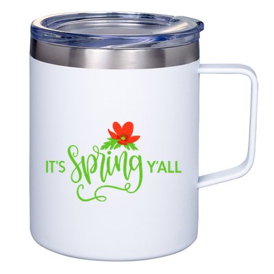 It's Spring Y'all Flower 12oz Stainless Steel Coffee Mug