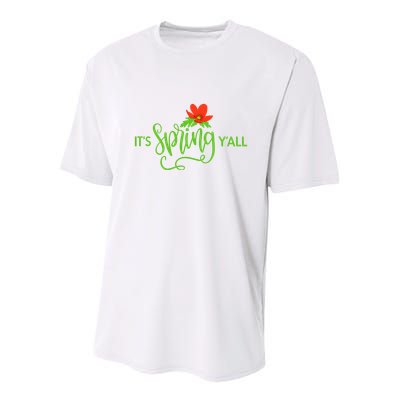 It's Spring Y'all Flower Youth Performance Sprint T-Shirt