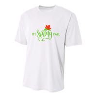 It's Spring Y'all Flower Youth Performance Sprint T-Shirt