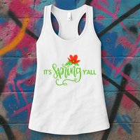 It's Spring Y'all Flower Womens Tank Top