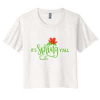 It's Spring Y'all Flower Women's Crop Top Tee