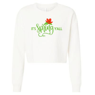 It's Spring Y'all Flower Cropped Pullover Crew