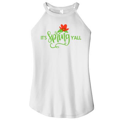 It's Spring Y'all Flower Women’s Perfect Tri Rocker Tank