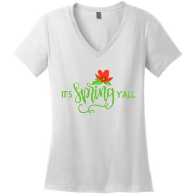 It's Spring Y'all Flower Women's V-Neck T-Shirt